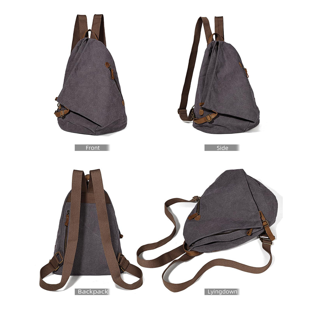 KL928 Canvas Vintage Backpack – Large Casual Daypack Outdoor Travel Rucksack Hiking Backpacks for Men Women
