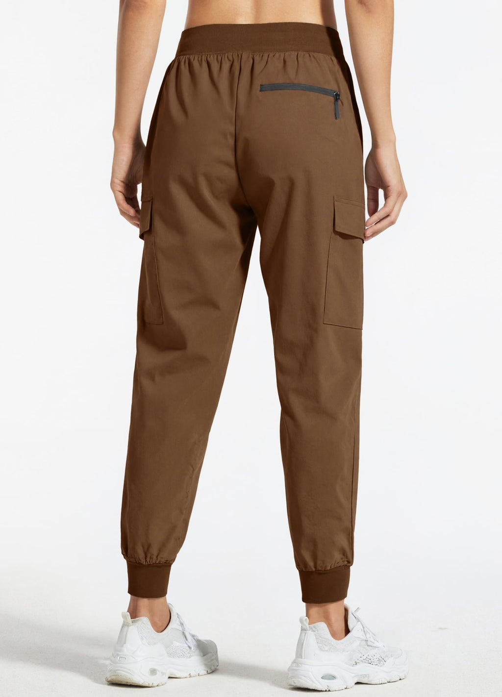 Libin Women's Cargo Joggers Lightweight Quick Dry Hiking Pants Athletic Lounge Casual Travel, Dark Brown S