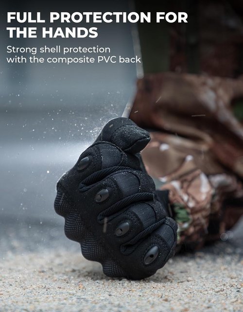 KEMIMOTO Tactical Gloves - Touchscreen Motorcycle Gloves with Hard Shell & Palm Padding | Ideal for Sports, Cycling, and Outdoor Activities