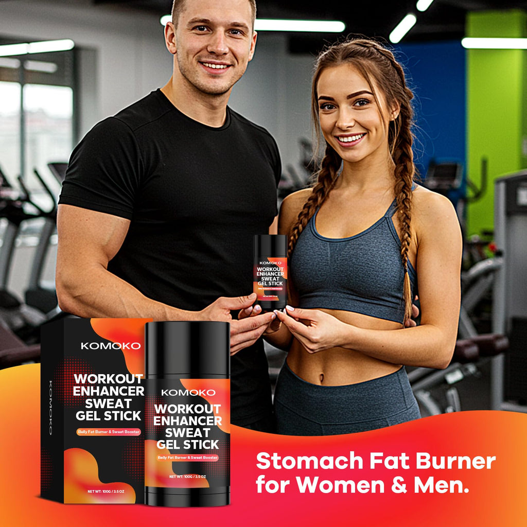 Komoko Fat Burning Sweat Gel Stick (3.5 oz), Workout Enhancer Roll-On Gel Stick, Sweat Cream for Stomach Fat, Belly Fat Burner & Waist Trainer Gel for Women & Men
