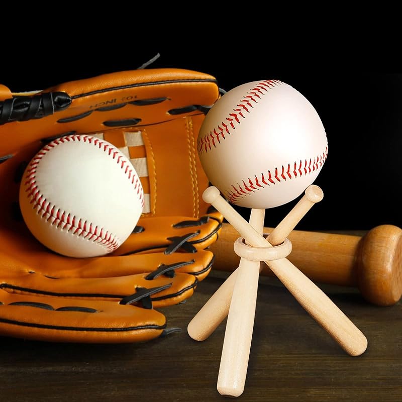 Maitys Baseball Stand Holder - Wood Table Display (Variation 4) - 15x1.5 cm
