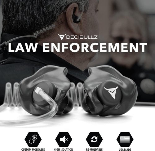 Decibullz Custom Molded Earpiece Set - Thermo-Fit Design for Clear Acoustic Tube Radios