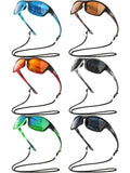 Leelosp 6 Pack Polarized Sport Sunglasses for Women Men UV Protection Fishing Driving Cycling Running with Strap Holders (Bright Colors)
