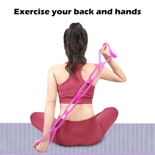 7 Ring Adjustable Loop Resistance Bands for Working Out Walk at Home，Workout Bands Exercise Stretch Band for Women&Men Fitness, Yoga, Pilates-Non-Slip, Durable Rubber, Home/Gym Use(Pink)