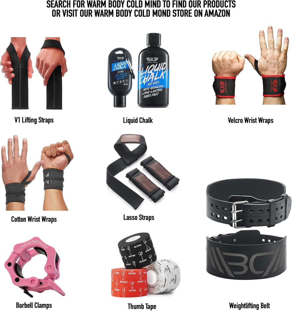 WARM BODY COLD MIND Lasso Lifting Wrist Straps - 770 lb Rated Hand Wraps for Weightlifting & Bodybuilding