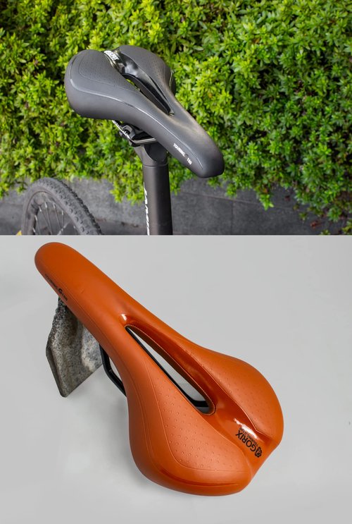 GORIX Bike Saddle Seat Comfortable Cushion with Rail Mountain Road Bicycle for Men and Women (GX-C19) (White×Black)