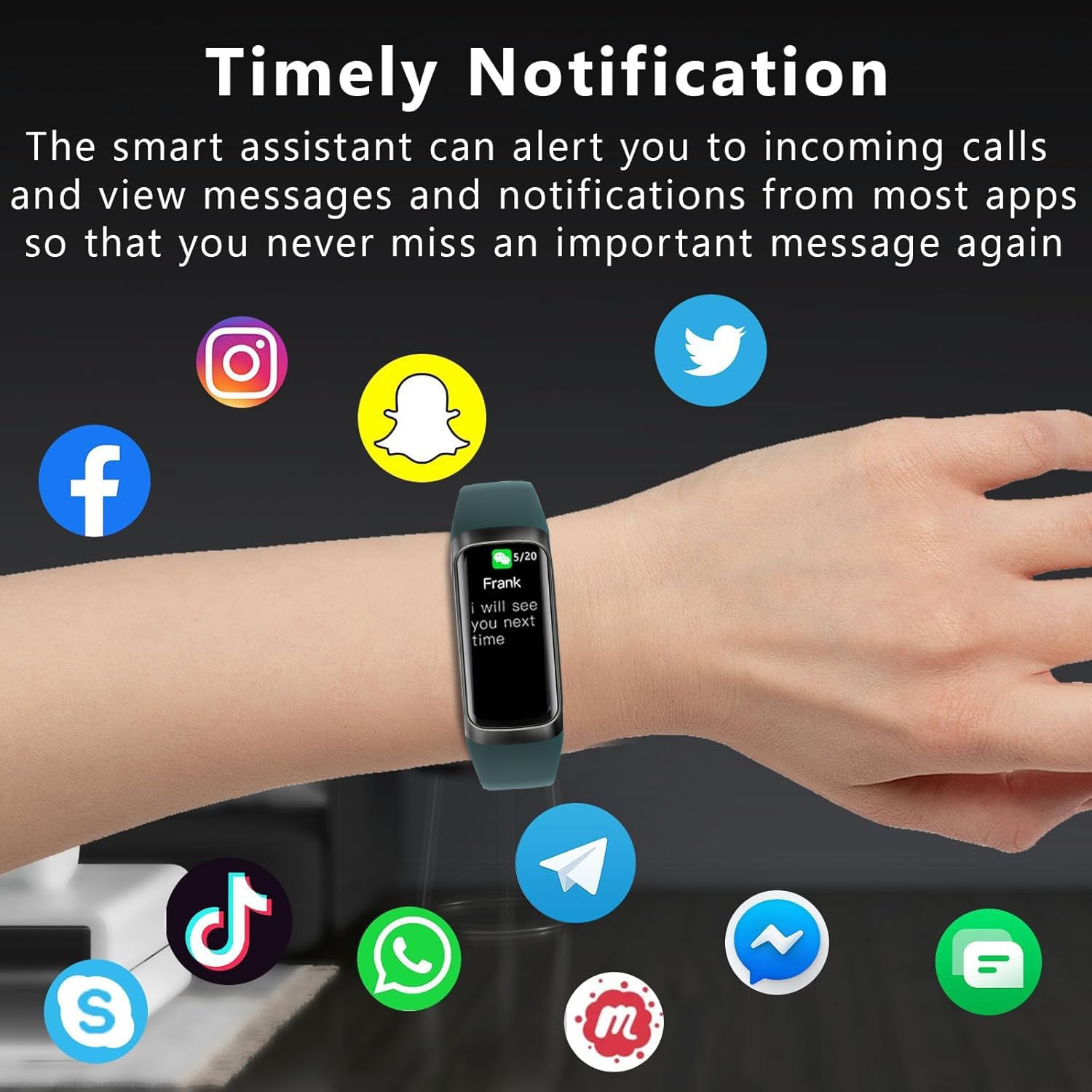 Skiennix Fitness Tracker - Heart Rate & Blood Oxygen Monitor | 20+ Sports Modes, Smart Watch for Android/iOS