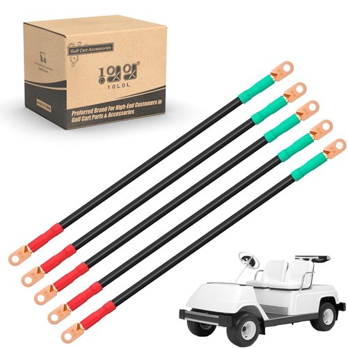10L0L Golf Cart Battery Cable 4 Gauge for Yamaha G2 G8 G9 (36V), Club Car DS 1995-up (48V), Club Car DS 1981-up (36V) Welding Battery Pure Copper Flexible Cable with Terminal Connector