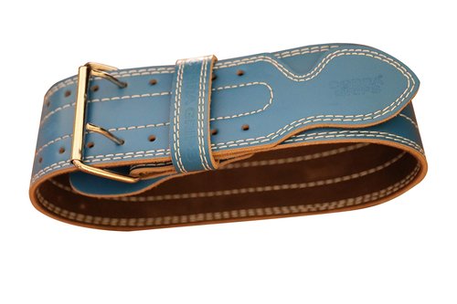 Weight Power Lifting Belt 4” Wide Cobra Grips Best Premium Genuine Leather Belt for Men & Women Adjustable Weightlifting Back Support (Cyanic Blue, Small 27"-35")