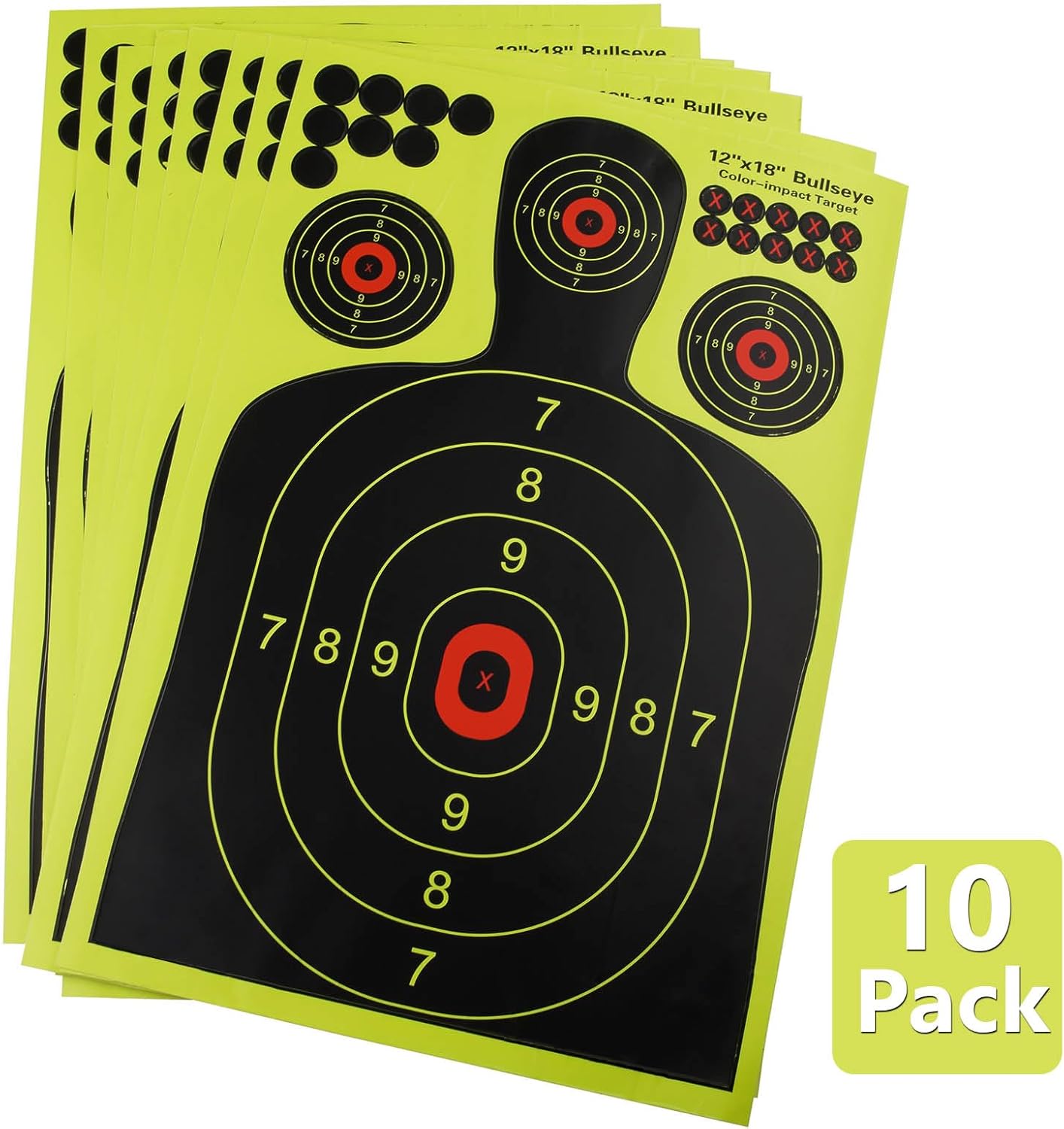 Silhouette Splatter Targets by [Brand Name] - 12x18 Inch for Easy Shot Visibility | 10 Pack for BB Guns & Airguns