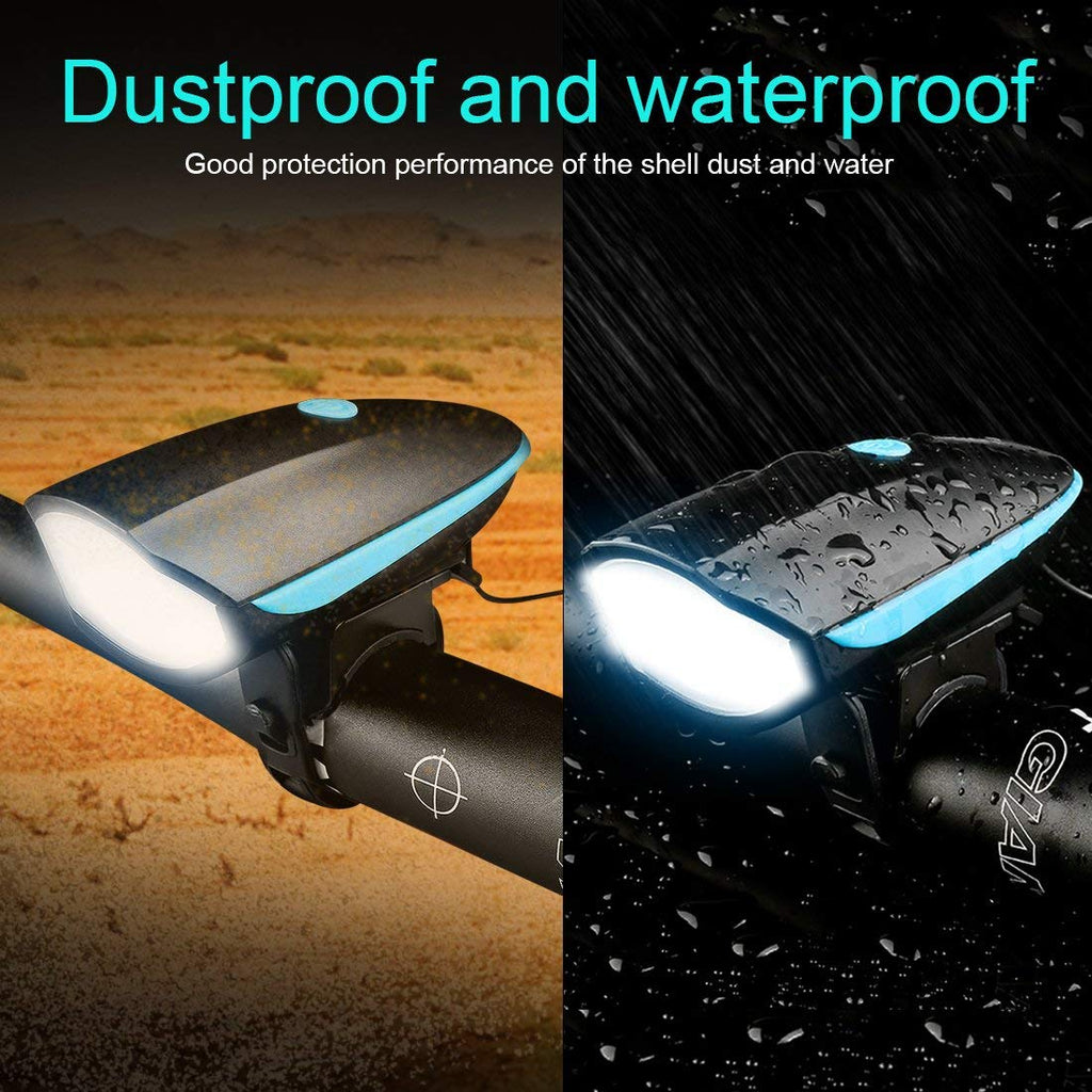 Rechargeable Bike Light With Horn Set, Bicycle Front Light With Bell for Electric Scooter Kids, 2 Modes Sound Siren, 3 Lighting Modes