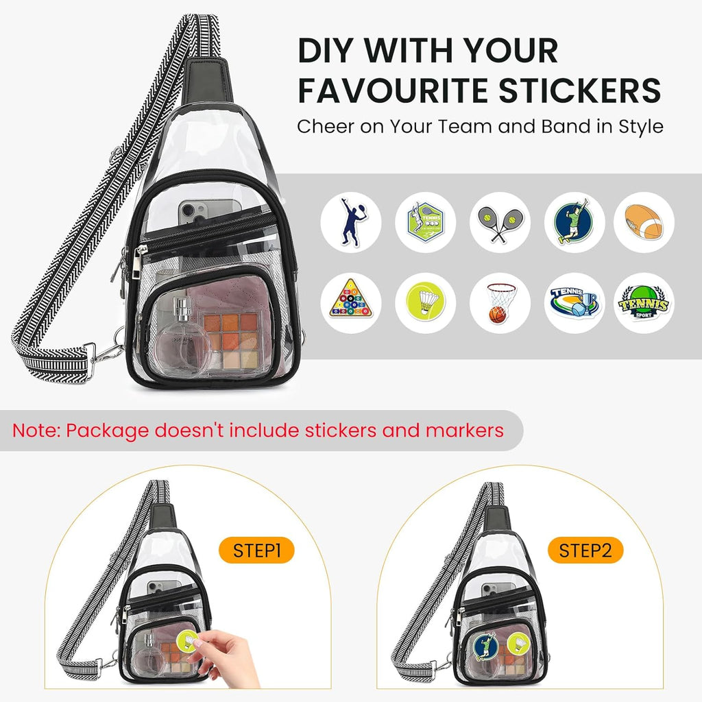 Sisipoet Clear Stadium Bag - Versatile Crossbody Concert Fanny Pack for Men & Women | Transparent Design