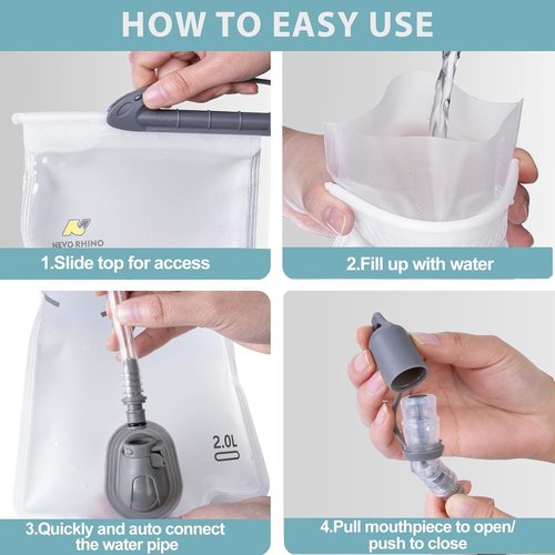 N NEVO RHINO Hydration Bladder | 2L-3L Leak Proof Water Reservoir for Hiking & Camping - BPA-Free