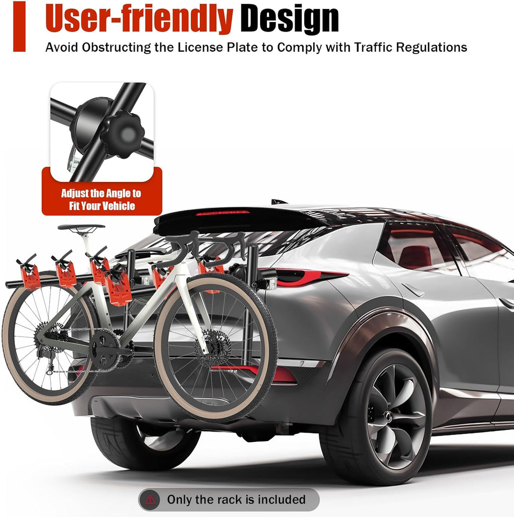 YIYIBYUS 3 Bike Rack Trunk Mount Rack, Foldable Vehicle Bicycle Carrier for Most Cars SUV Sedan Hatchback Minivan, w/Adjustable Straps