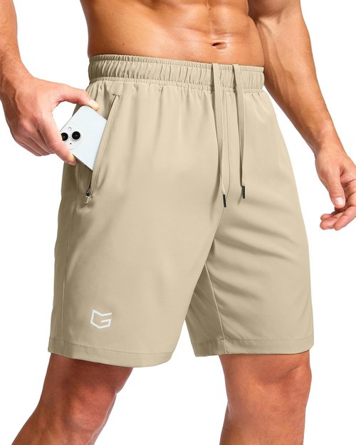 G Gradual Men's Athletic Running Shorts - Quick Dry Workout Shorts with Zipper Pockets | 7"/5"/9" Sizes