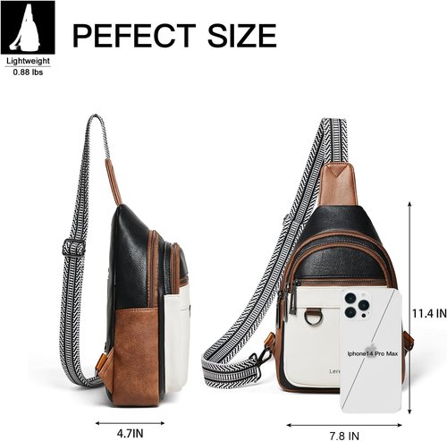 Leresas 7L Sling Bag - Vegan Leather Crossbody Purse | Anti-Theft Travel Backpack for Men & Women