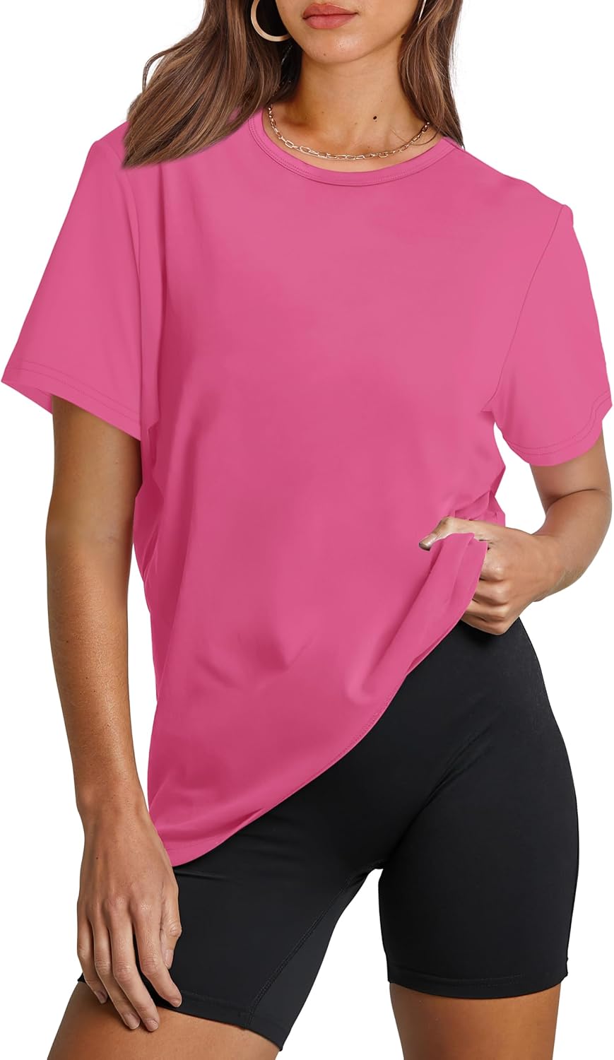 OFEEFAN Workout Tops for Women - UPF 50+ Quick Dry Breathable Loose Fit Yoga & Gym Tee