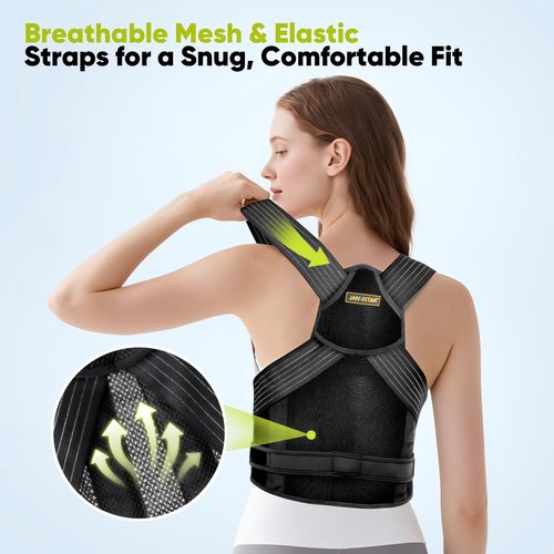 Janustar Back Brace Posture Corrector for Women & Men - Elastic Shoulder Straps, Full Back Support, Upper/Lower Pain Relief - Scoliosis, Hunchback