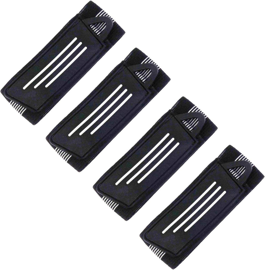 Skiennix Elastic Bike Ankle Straps - Fully Adjustable Cycling Safety Bands | 4 Pack for Jogging & Camping