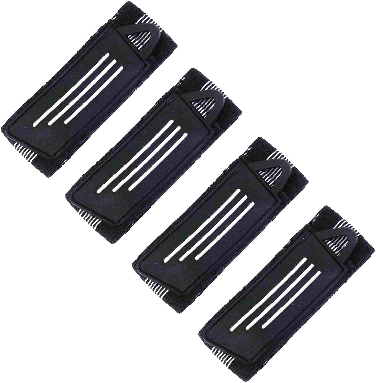 Skiennix Elastic Bike Ankle Straps - Fully Adjustable Cycling Safety Bands | 4 Pack for Jogging & Camping