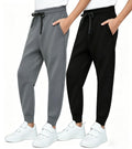 MERIDIANO 2 Pack Kids Sweatpants Athletic Outdoor Pants for Boys Girls Activewear Joggers with Pocket Size 11-12 Black & Charcoal