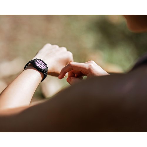 GELISHI Compatible with Galaxy Watch 6 Band 44mm Case Rugged Men Sport Band Protective Bumper Case for Galaxy Watch 6/5/4 44mm Black