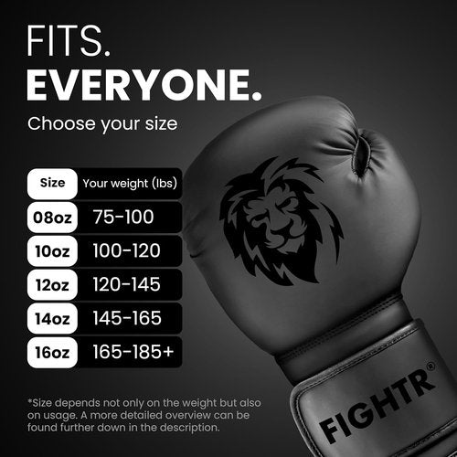 FIGHTR® Boxing Gloves - Maximum Protection & Stability for Boxing, MMA, Muay Thai | Sizes 8-16 oz