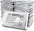 EVERLIT Survival Emergency Mylar Thermal Blankets -Space Blanket Survival kit Camping Blanket Perfect for First Aid Kit, Outdoors,Hiking,Survival,Bug Out Bag,Marathons (Silver, 12 Pack)