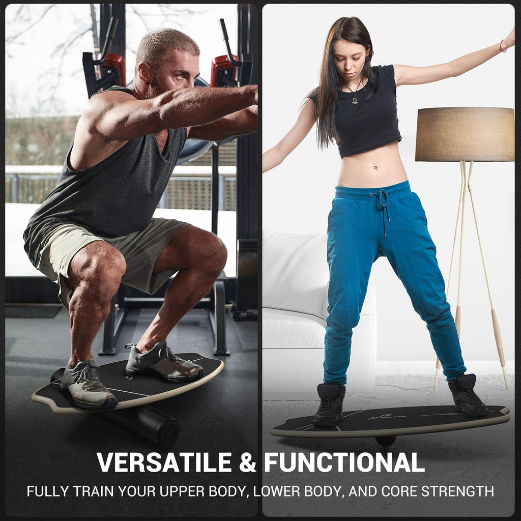 Sportneer Balance Board - 7-Mode Wobble Trainer with Adjustable Stoppers | Enhance Balance & Stability
