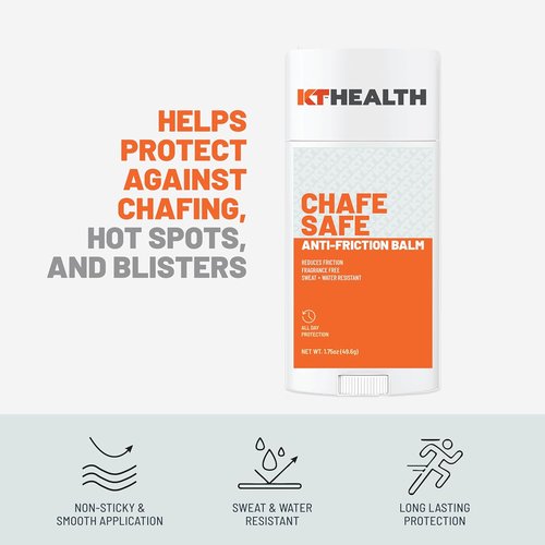 KT Health Chafe Safe Anti-Friction Balm - All-Day Protection, Large Size, Unscented