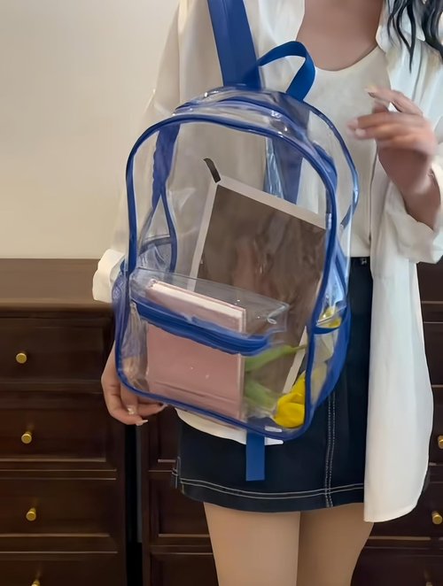 Clear Backpack by [Brand Name] - Transparent Design for Travel, Sports & School | Stadium Approved