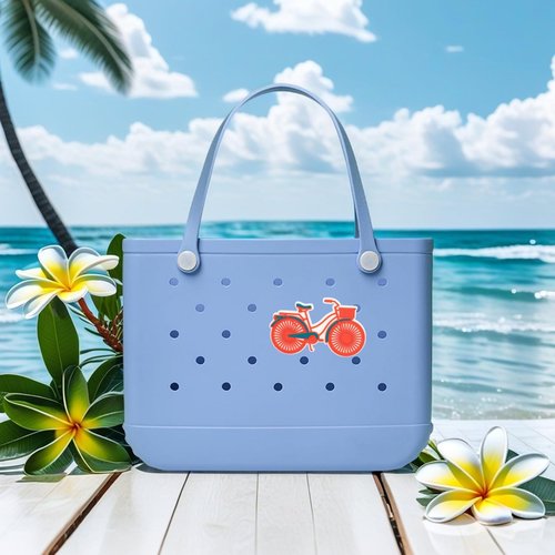 Kaddmedia Charms for Bogg Bag,MOMLIFE Bogg Bag Charms for Beach Tote Rubber Beach Bag Accessories,Insert Decorative Letter for Handbag Beach Tote Bag (Bicycle)