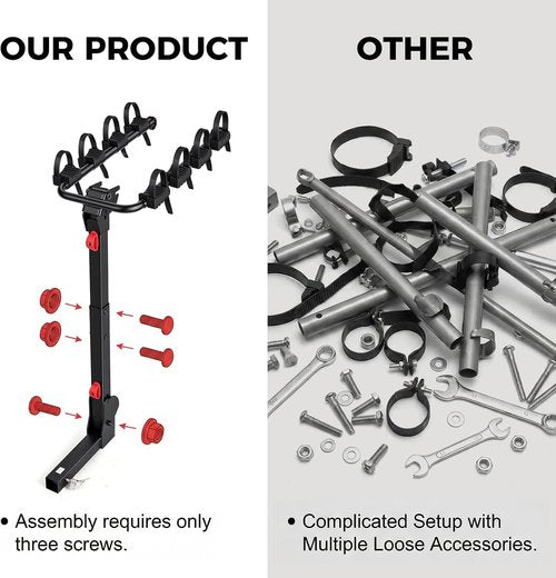 Bike Rack - Skiennix Hitch Mount for SUVs & Trucks | 165 LBS Capacity, Dual Lock, Tiltable & Foldable