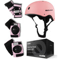 RollingBunny Skating Protective Gear Set for Adults & Youth - Helmet, Knee Pads, Elbow Pads & Wrist Guards for Inline Skating, Roller Skating & Skateboarding (Ages 14+) (Pink)