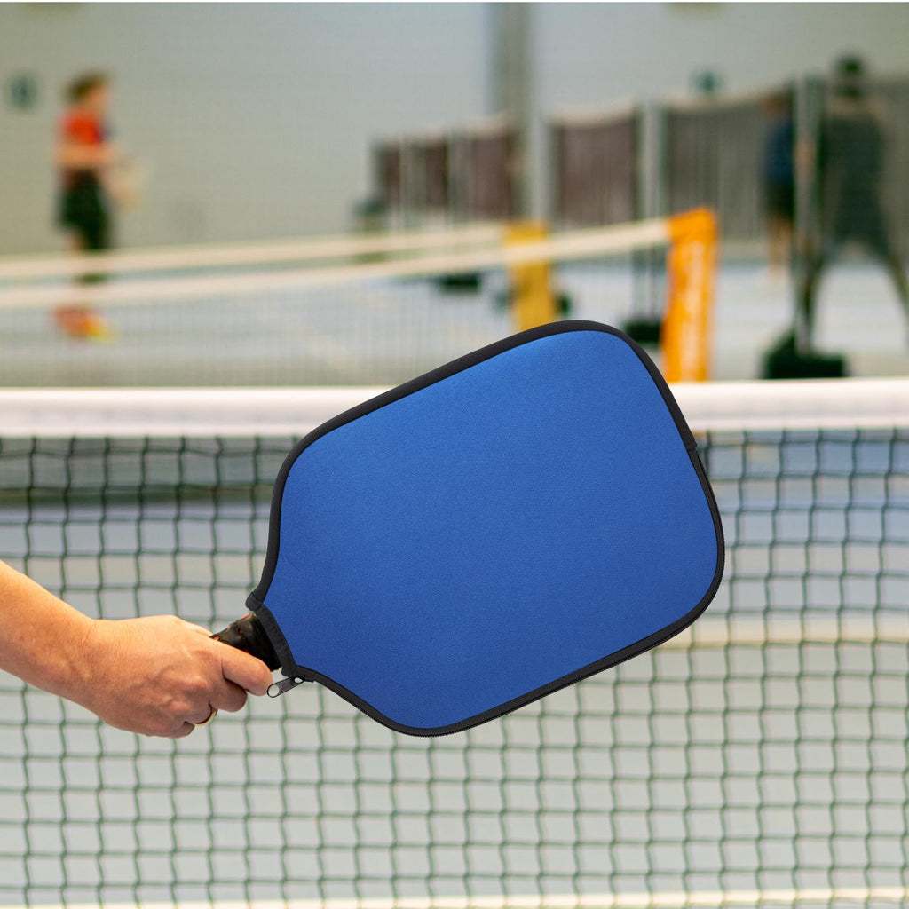 PEUTIER 2pcs Pickleball Paddle Covers, Waterproof Neoprene Pickle Ball Covers Protective Pickleball Racket Holder Sleeve with Zipper Fits Most Paddle Racket (Blue)
