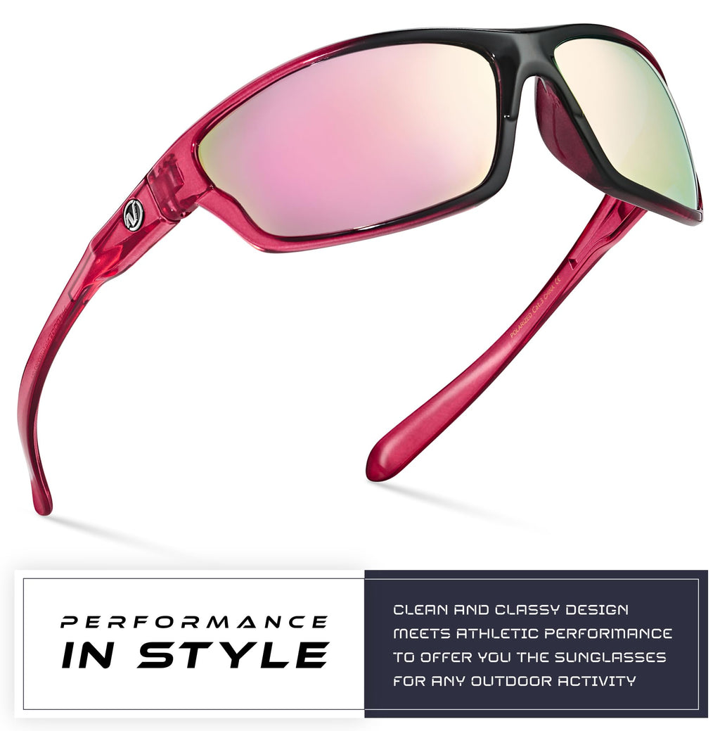 Nitrogen Polarized Wrap Around Sport Sunglasses for Men Women UV400 Driving Fishing Running Sun Glasses