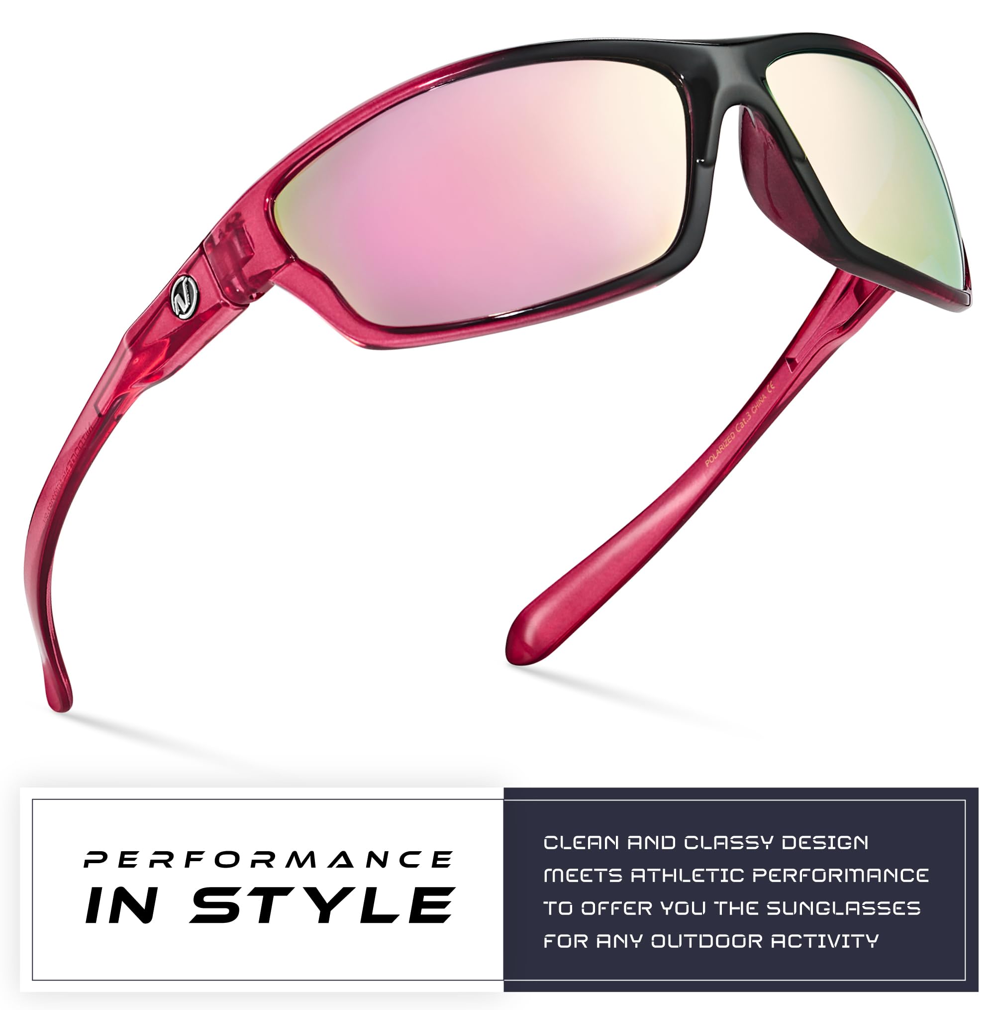 Nitrogen Polarized Wrap Around Sport Sunglasses for Men Women UV400 Driving Fishing Running Sun Glasses