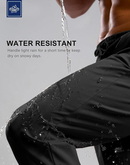 G Gradual Men's Fleece Joggers - Water Resistant Athletic Pants with Zipper Pockets | Winter Warm Workout Gear