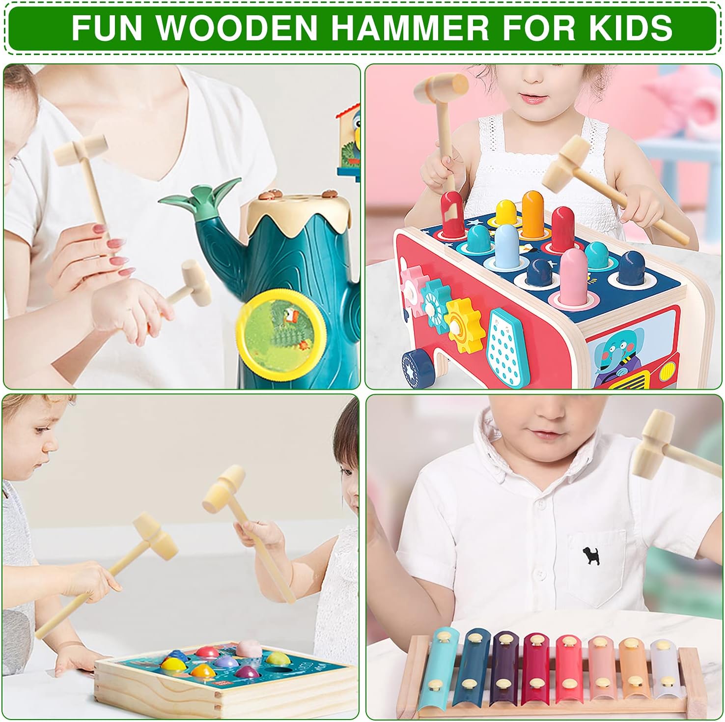 Skiennix Wooden Hammer Set - Mini Mallet for Breakable Chocolate Hearts | 75 Pieces