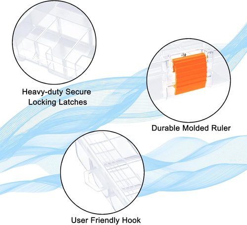 LARIPOP 3600 Fishing Tackle Boxes - Clear Plastic Storage Trays with Adjustable Dividers | 4-Pack Organizer for Lures & Accessories