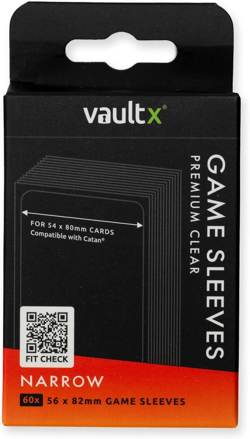 Vault X Board Game Sleeves - Premium Clear Protection for Catan | 56 x 82mm (60 Pack)
