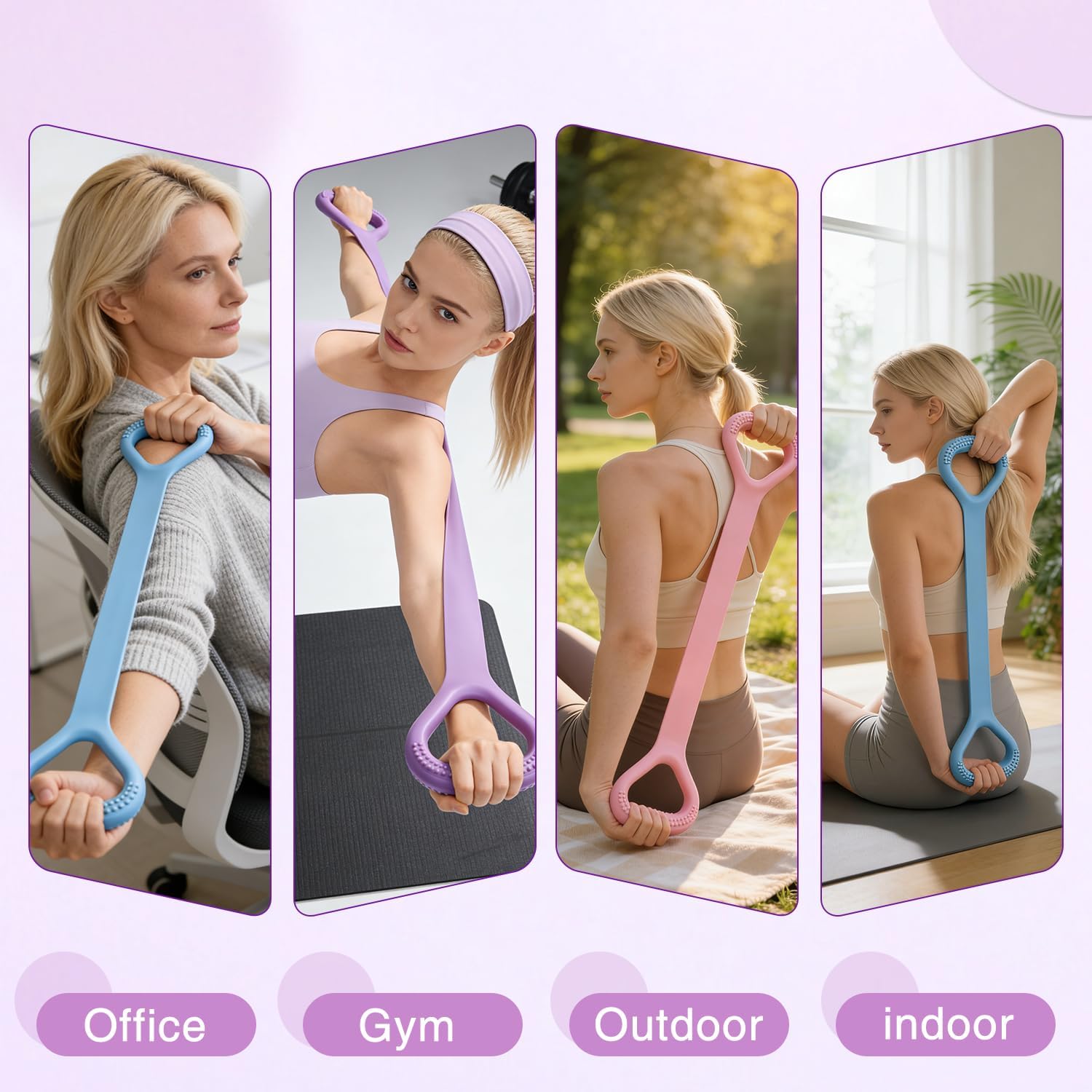 Skiennix Figure 8 Resistance Bands - Elastic Stretch Fitness Set for Arm & Shoulder Workouts | 3PCS