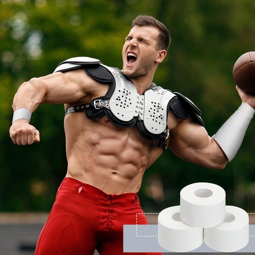 Hoolerry Athletic Sports Tape - 12 Rolls of 130 Yards, Easy Tear, No Sticky Residue - 2 Inch, White