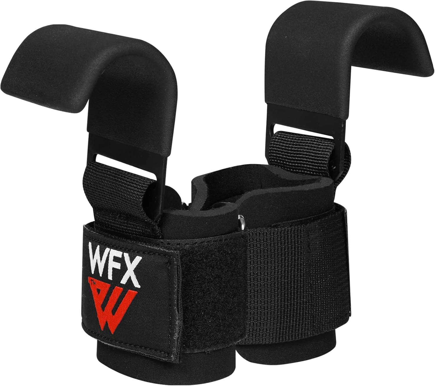 Skiennix Weight Lifting Hooks - Non-Slip Rubber Coated Grips with 7mm Neoprene Wrist Support for Strength Training