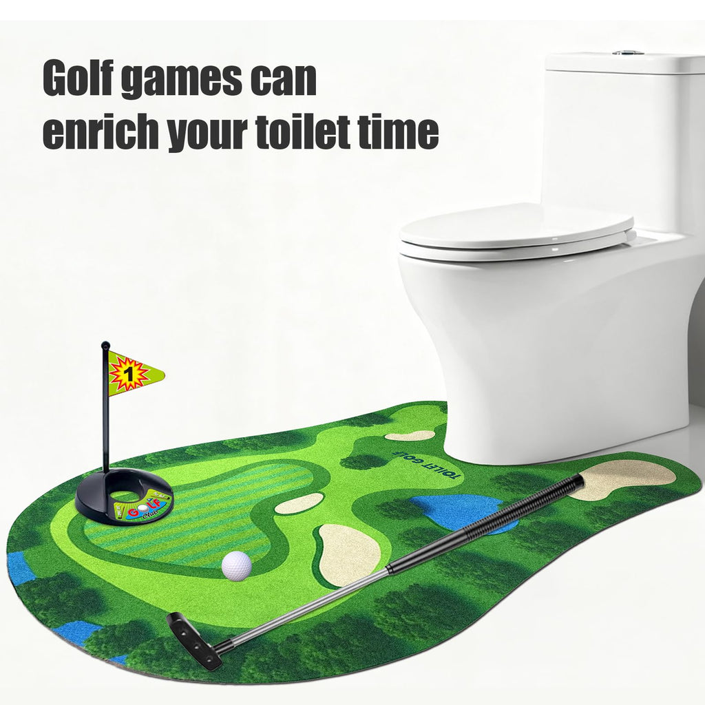 PITCOTT Toilet Golf Game, Mini Golf That Can Be Played in The Bathroom - Wonderful Toilet Time, Gag Gifts,Funny White Elephant Gift, Prank Gift for Dad Husband, Boyfriend, Men