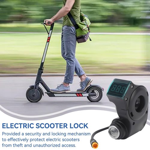 Electric Scooter Handlebar Switch Lock, 3 Pin Digital Battery Power Display Switch Lock with Keys Handlebar Control Lock for Kugoo G2 Pro Replacement