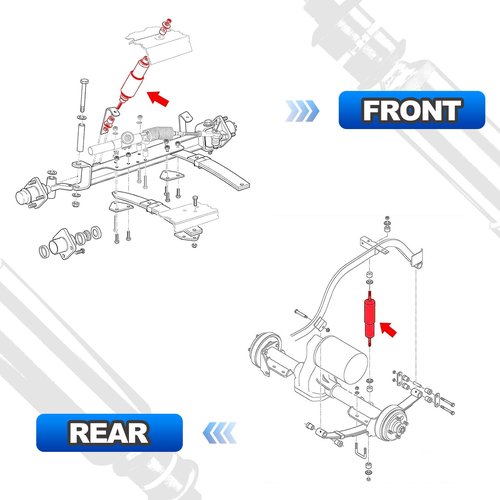 4PCS Front and Rear Golf Cart Shock Absorbers Compatible with EZGO TXT 1994-Up Gas & Electric Models Replace# 76418-01, 70928-G01
