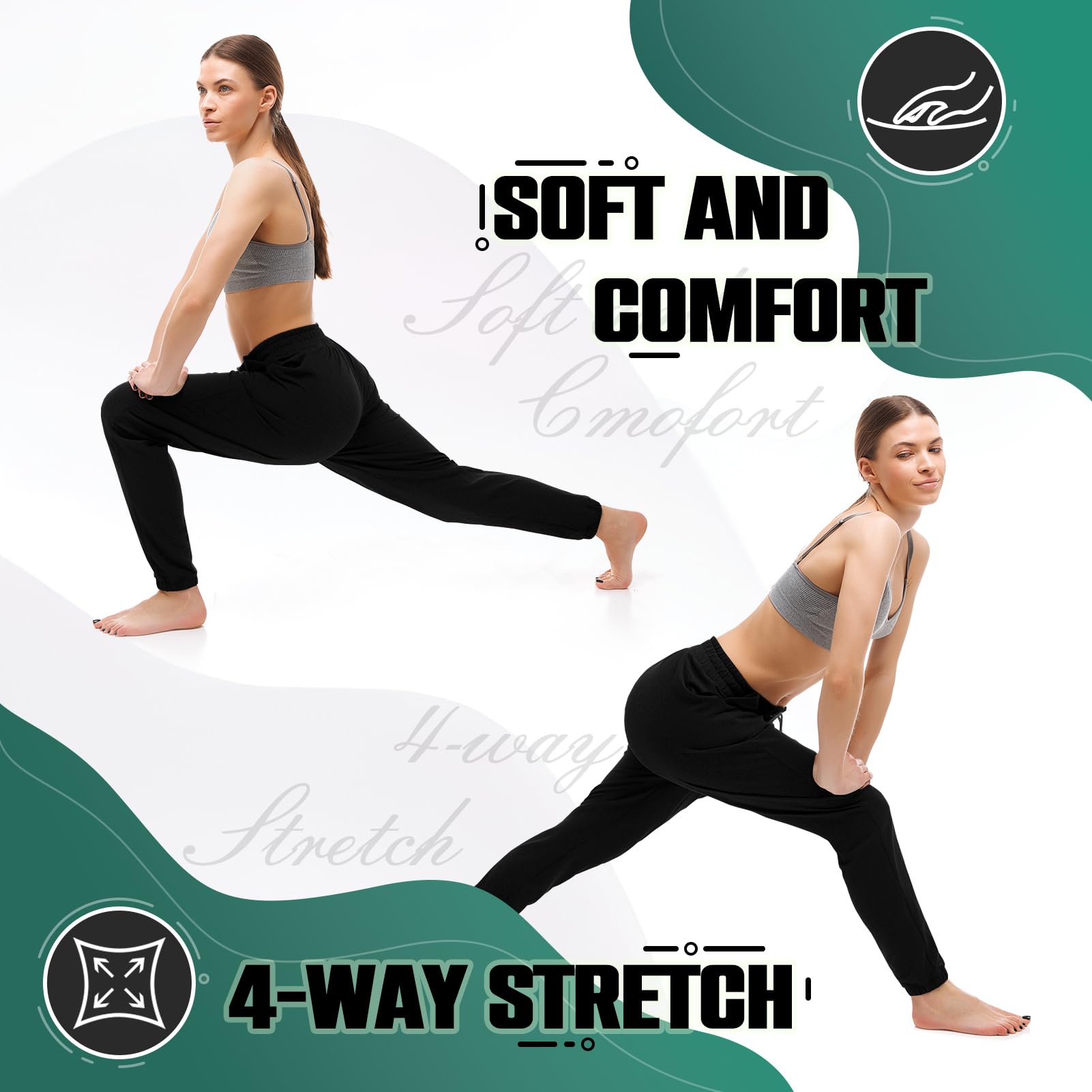 Walifrey Womens Joggers with Pockets, Drawstring Sweatpants Women for Lounging Jogging Workout and Gym