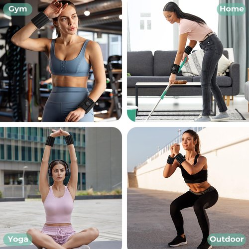 Sportneer Adjustable Wrist Weights for Women Men - Arm Weights Knob Silicone Pilates weights, Weighted Bracelet for Walking, Running, Workout, Yoga, Water Aerobics, Pool Exercises, Set of 2 (1LB Each)