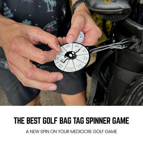 Swing Lube | Fun Golf Drinking Game | On-Course Golf Spinner | Golf Bag Tag